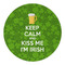 Kiss Me I'm Irish Round Paper Coaster - Approval