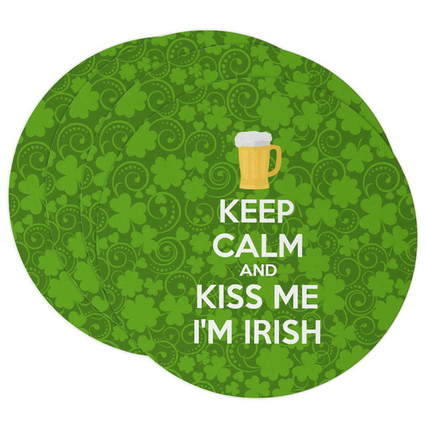 Custom Kiss Me I'm Irish Round Paper Coasters