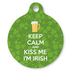 Kiss Me I'm Irish Round Pet ID Tag