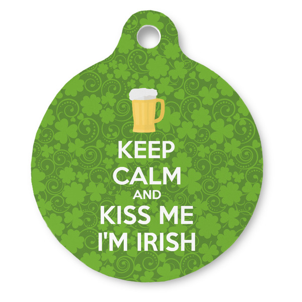 Custom Kiss Me I'm Irish Round Pet ID Tag