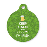 Kiss Me I'm Irish Round Pet ID Tag - Small