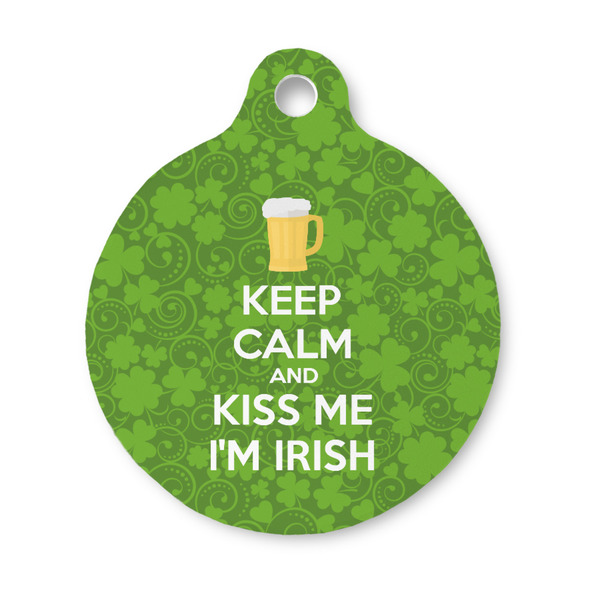 Custom Kiss Me I'm Irish Round Pet ID Tag - Small