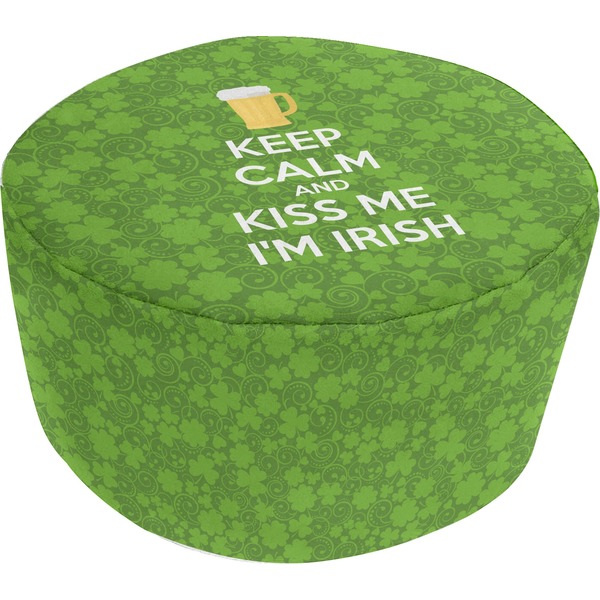Custom Kiss Me I'm Irish Round Pouf Ottoman (Personalized)
