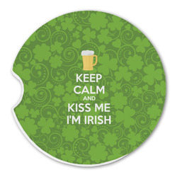 Kiss Me I'm Irish Sandstone Car Coaster - Single (Personalized)