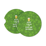Kiss Me I'm Irish Sandstone Car Coasters (Personalized)