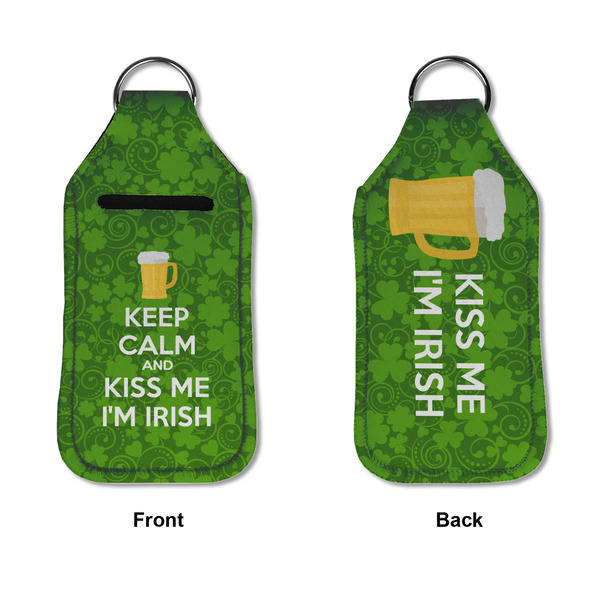 Kiss Me I'm Irish Sanitizer Holder Keychain - Large APPROVAL (Flat)