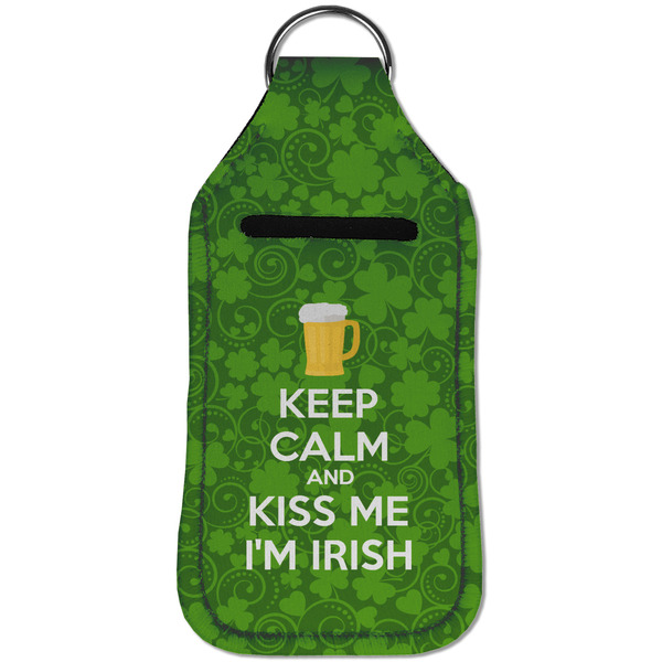 Kiss Me I'm Irish Sanitizer Holder Keychain - Large (Front)