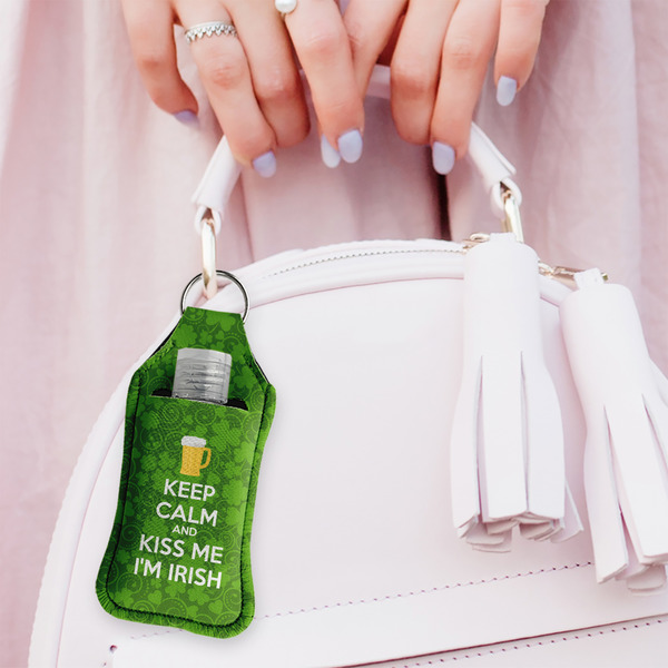 Kiss Me I'm Irish Sanitizer Holder Keychain - Large (LIFESTYLE)