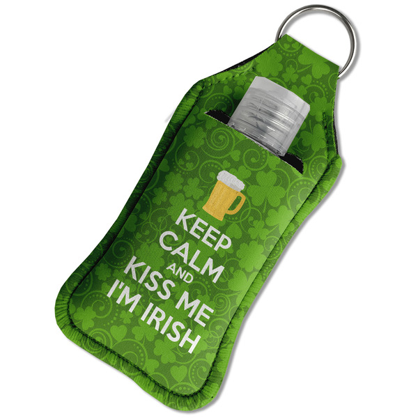 Kiss Me I'm Irish Sanitizer Holder Keychain - Large in Case