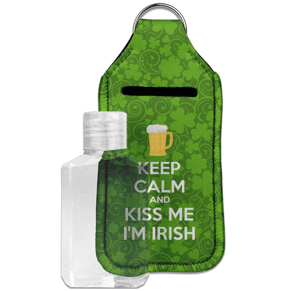 Kiss Me I'm Irish Sanitizer Holder Keychain - Large with Case
