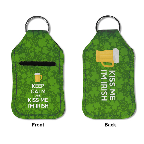 Kiss Me I'm Irish Sanitizer Holder Keychain - Small APPROVAL (Flat)