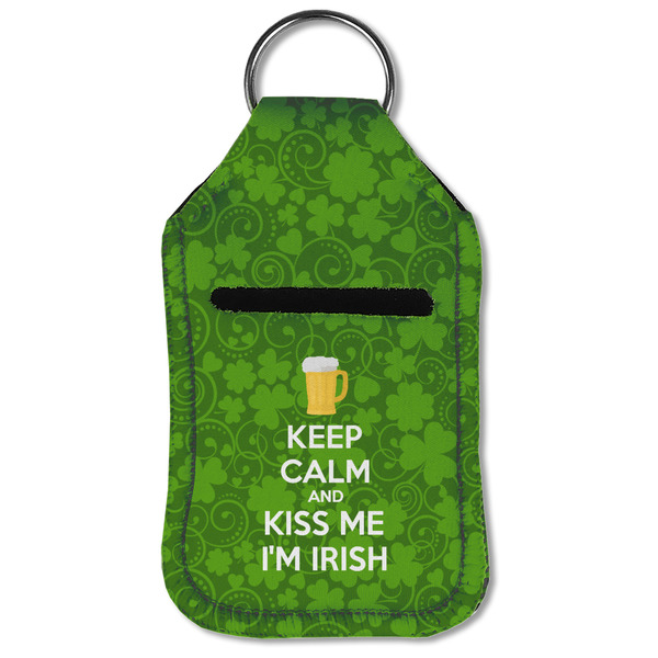 Kiss Me I'm Irish Sanitizer Holder Keychain - Small (Front Flat)