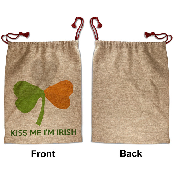 Kiss Me I'm Irish Santa Bag - Approval - Front