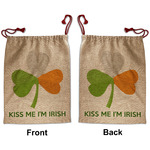 Kiss Me I'm Irish Santa Sack - Front & Back