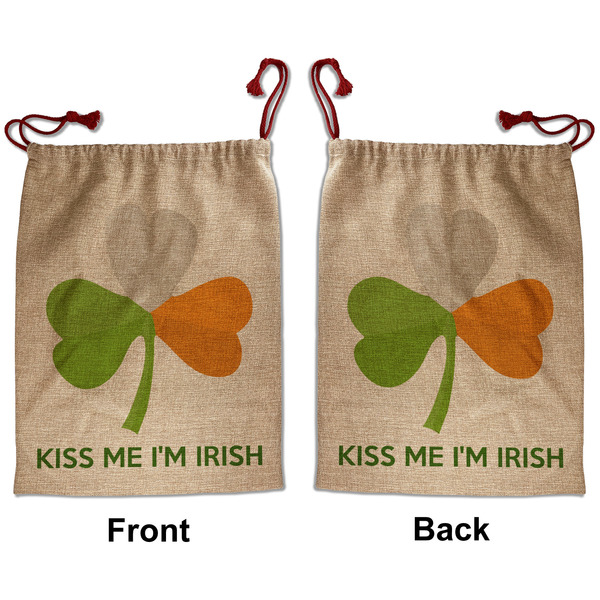 Kiss Me I'm Irish Santa Bag - Front and Back