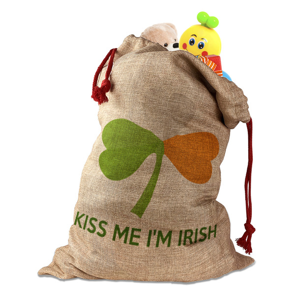 Custom Kiss Me I'm Irish Santa Sack