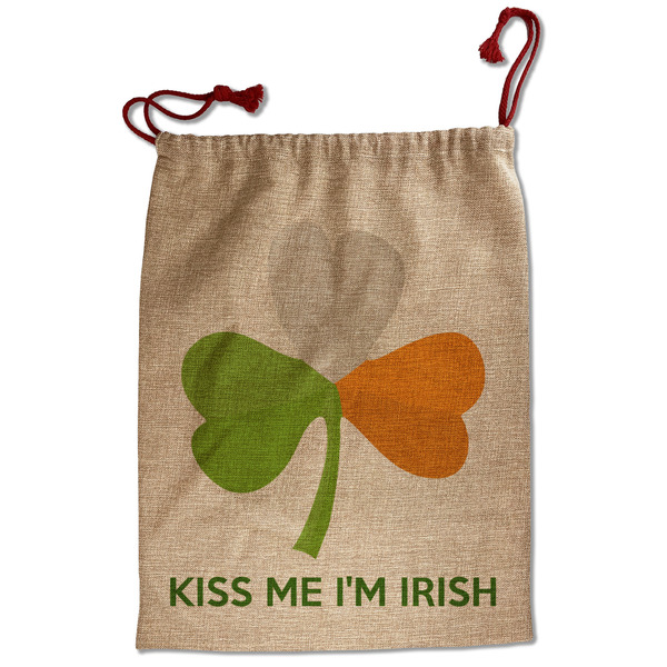 Kiss Me I'm Irish Santa Bag - Front