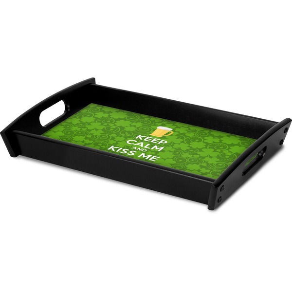 Kiss Me I'm Irish Serving Tray Black - Corner