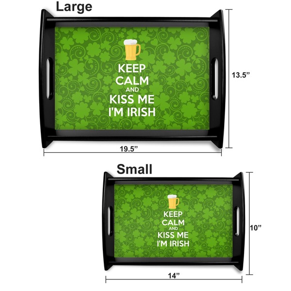 Kiss Me I'm Irish Serving Tray Black Sizes