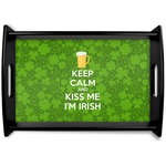 Kiss Me I'm Irish Black Wooden Tray - Small (Personalized)
