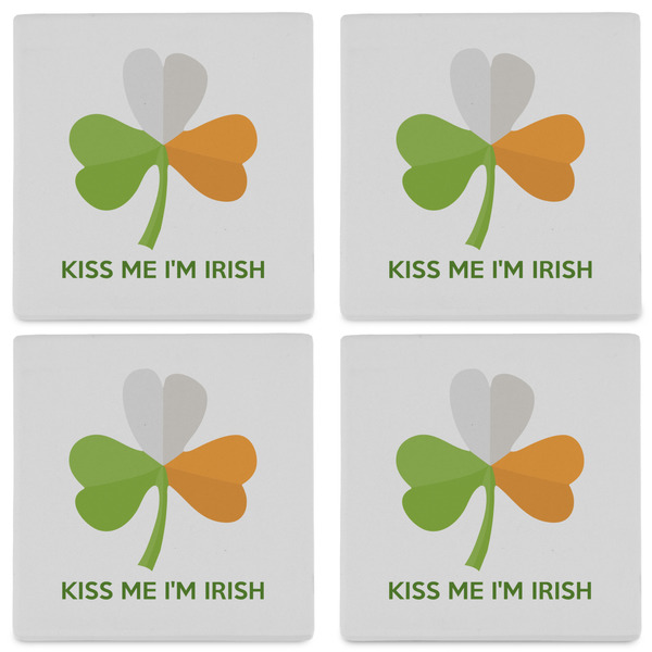 Kiss Me I'm Irish Set of 4 Sandstone Coasters - See All 4 View