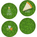 Kiss Me I'm Irish Set of 4 Glass Appetizer / Dessert Plate 8" (Personalized)