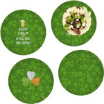Kiss Me I'm Irish Set of 4 Glass Lunch / Dinner Plate 10" (Personalized)
