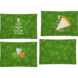 Kiss Me I'm Irish Set of 4 Glass Rectangular Appetizer / Dessert Plate (Personalized)