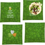 Kiss Me I'm Irish Set of 4 Glass Square Lunch / Dinner Plate 9.5" (Personalized)