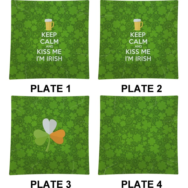 Kiss Me I'm Irish Set of Square Dinner Plates (Approval)