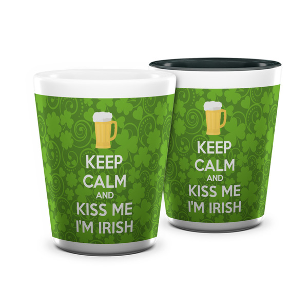 Custom Kiss Me I'm Irish Ceramic Shot Glass - 1.5 oz