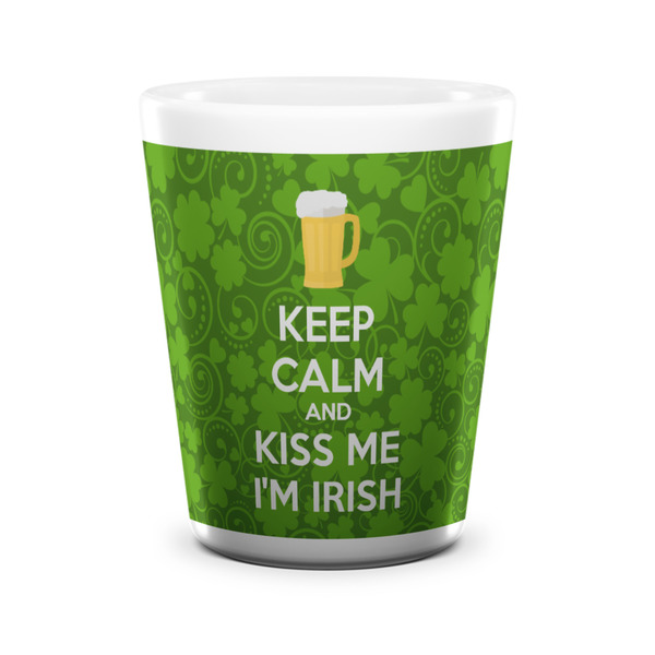 Kiss Me I'm Irish Shot Glass - White - FRONT