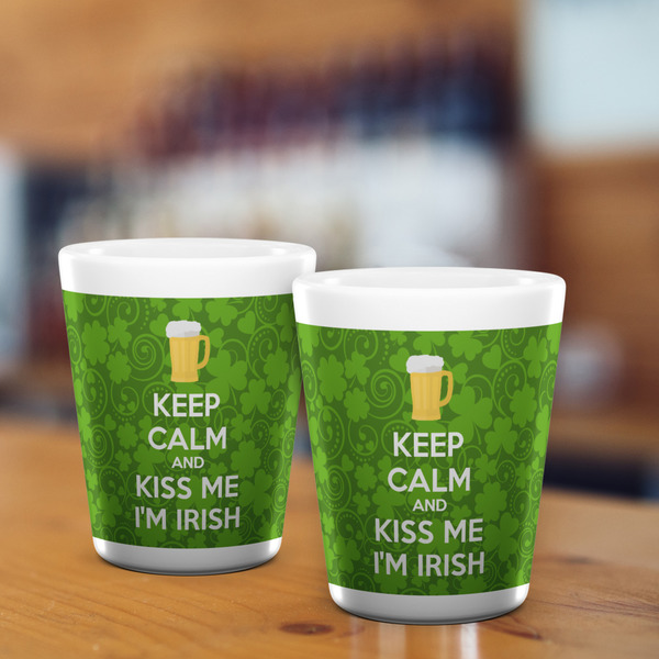 Kiss Me I'm Irish Shot Glass - White - LIFESTYLE