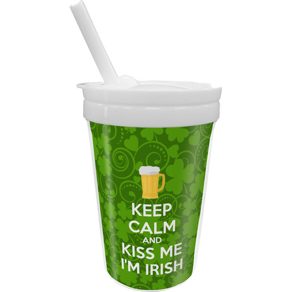 Custom Kiss Me I'm Irish Sippy Cup with Straw (Personalized)