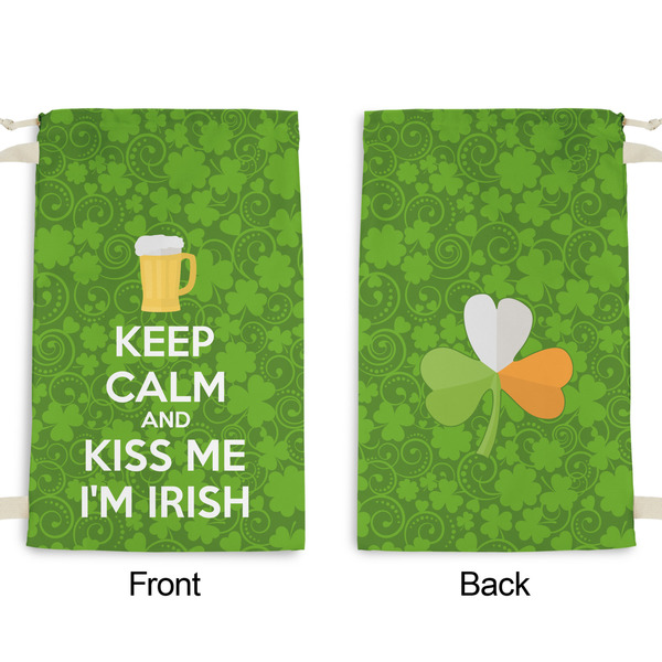 Kiss Me I'm Irish Small Laundry Bag - Front & Back View