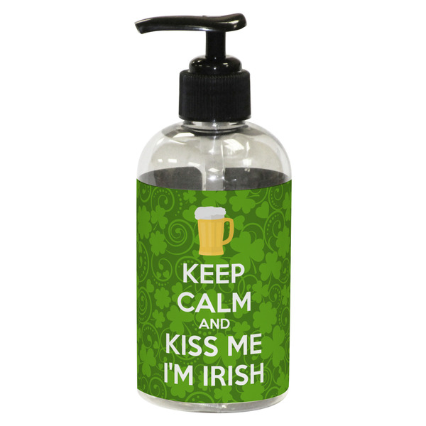 Custom Kiss Me I'm Irish Plastic Soap / Lotion Dispenser (8 oz - Small - Black)