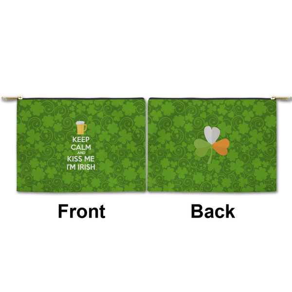 Kiss Me I'm Irish Small Zipper Pouch Approval (Front and Back)