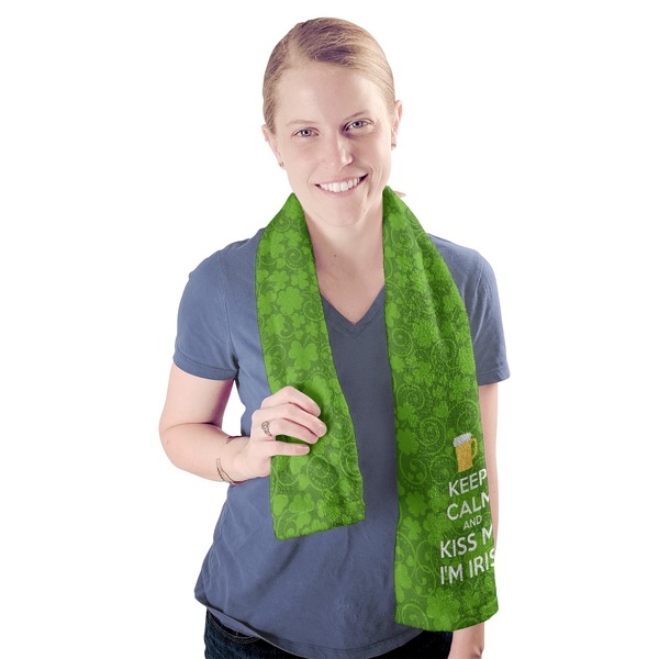 Kiss Me I'm Irish Sport Towel - Exercise use - Model