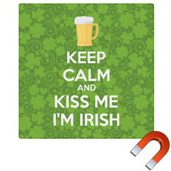Kiss Me I'm Irish Square Car Magnet - 6" (Personalized)