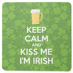Kiss Me I'm Irish Square Rubber Backed Coaster (Personalized)