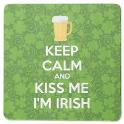 Kiss Me I'm Irish Square Rubber Backed Coaster (Personalized)
