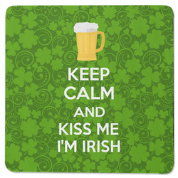 Kiss Me I'm Irish Square Rubber Backed Coaster (Personalized)