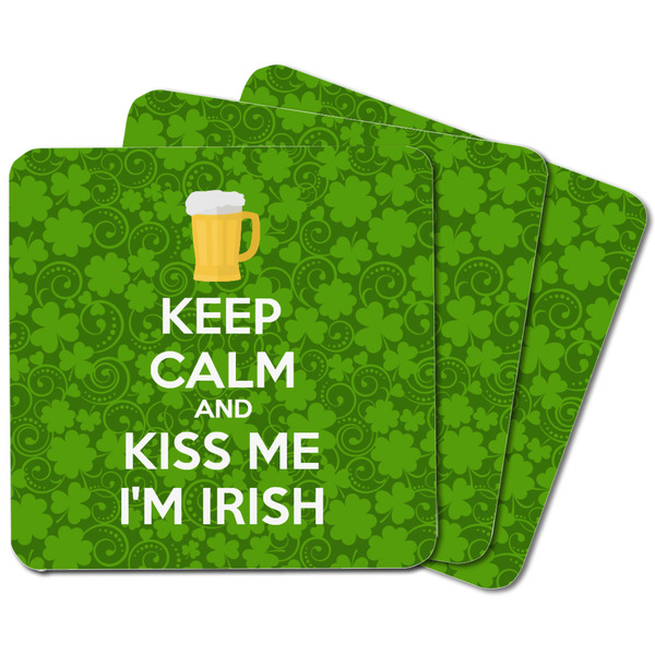 Kiss Me I'm Irish Square Fridge Magnet - MAIN