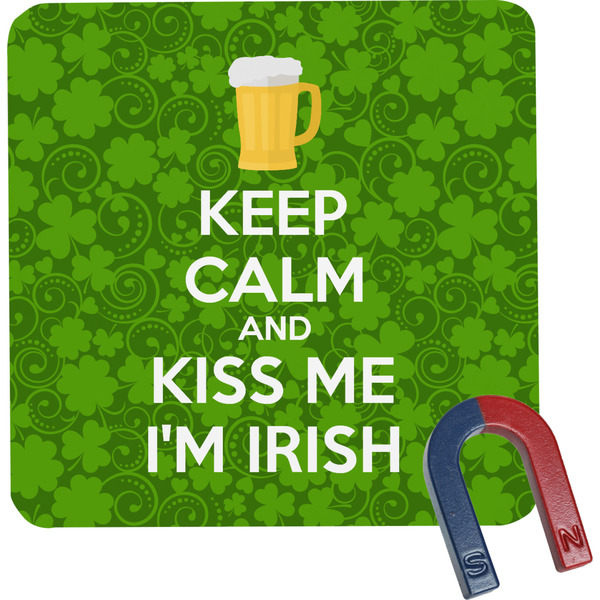 Custom Kiss Me I'm Irish Square Fridge Magnet (Personalized)