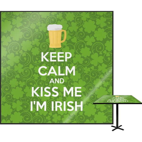 Custom Kiss Me I'm Irish Square Table Top (Personalized)