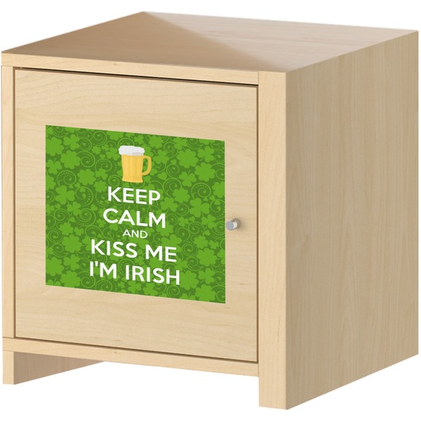 Kiss Me I'm Irish Square Wall Decal on Wooden Cabinet