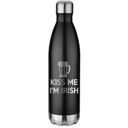 Kiss Me I'm Irish Water Bottle - 26 oz. Stainless Steel - Laser Engraved