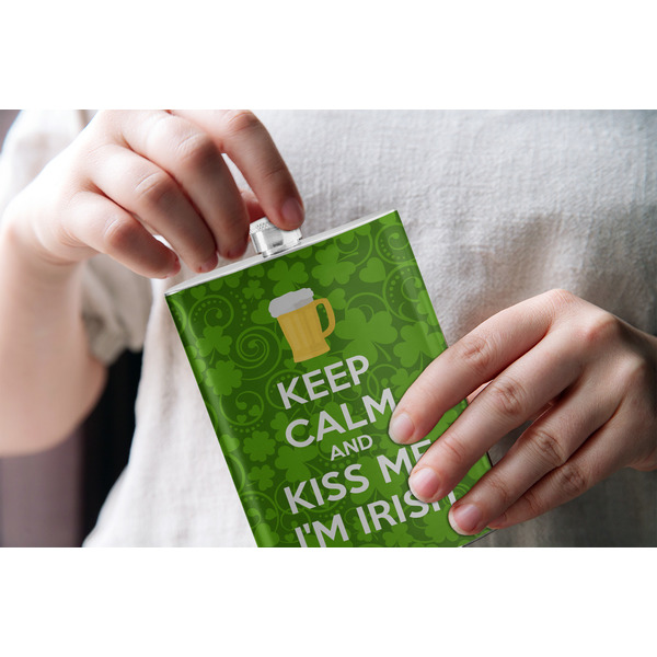 Kiss Me I'm Irish Stainless Steel Flask - LIFESTYLE 1