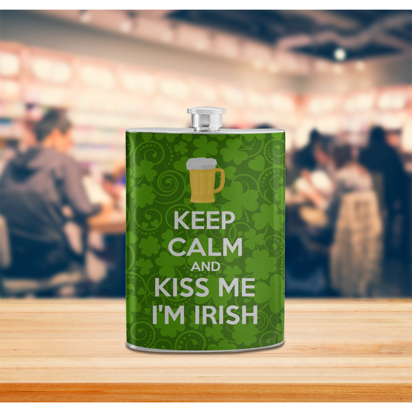Kiss Me I'm Irish Stainless Steel Flask - LIFESTYLE 2