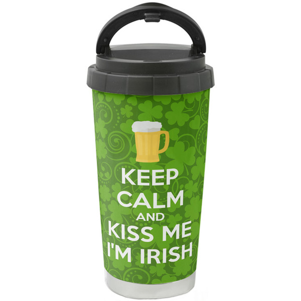 Custom Kiss Me I'm Irish Stainless Steel Coffee Tumbler (Personalized)